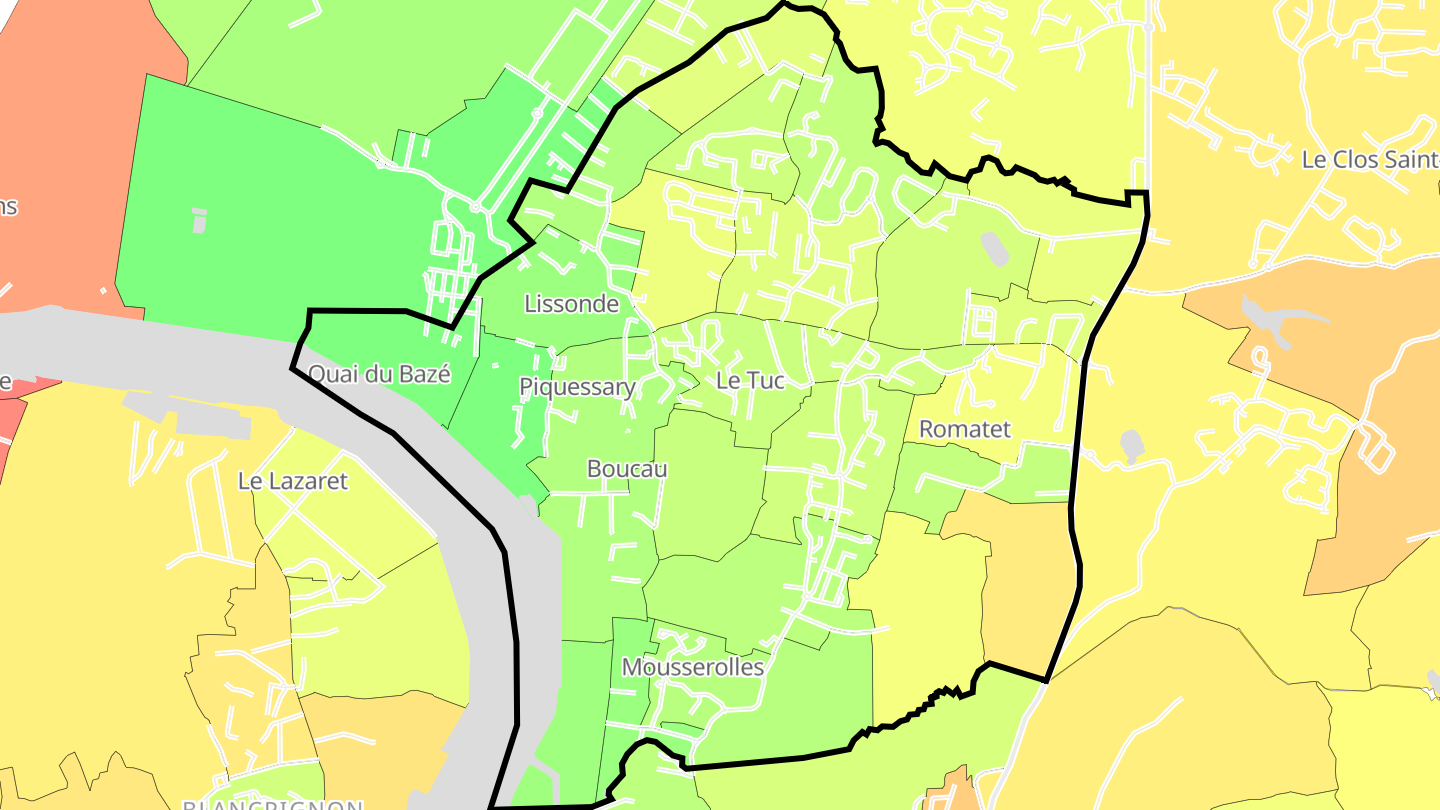 Carte des prix de l'immobilier Boucau