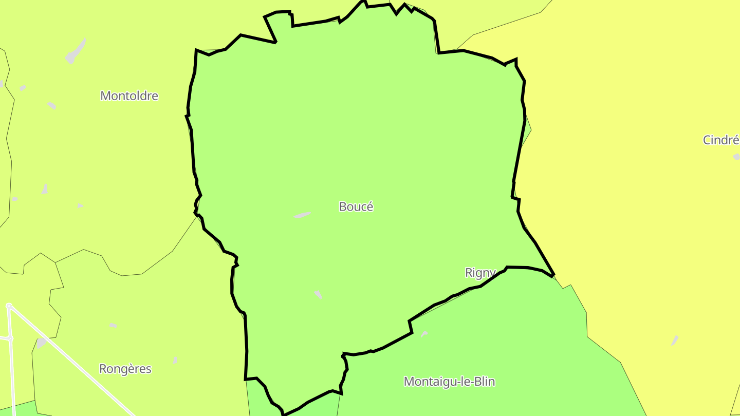 Carte des prix de l'immobilier Boucé