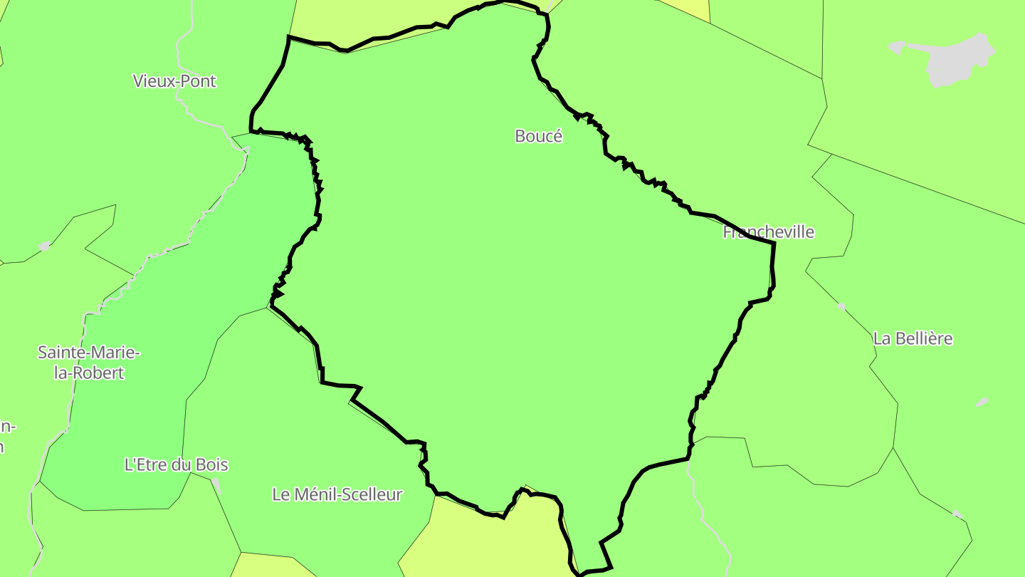 Carte des prix de l'immobilier Boucé