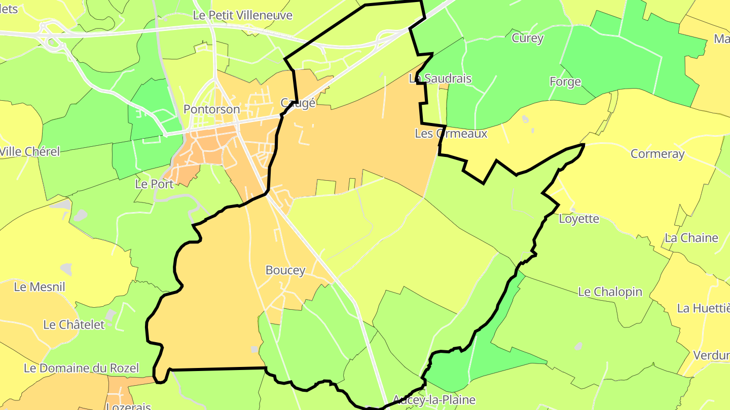 Carte des prix de l'immobilier Boucey
