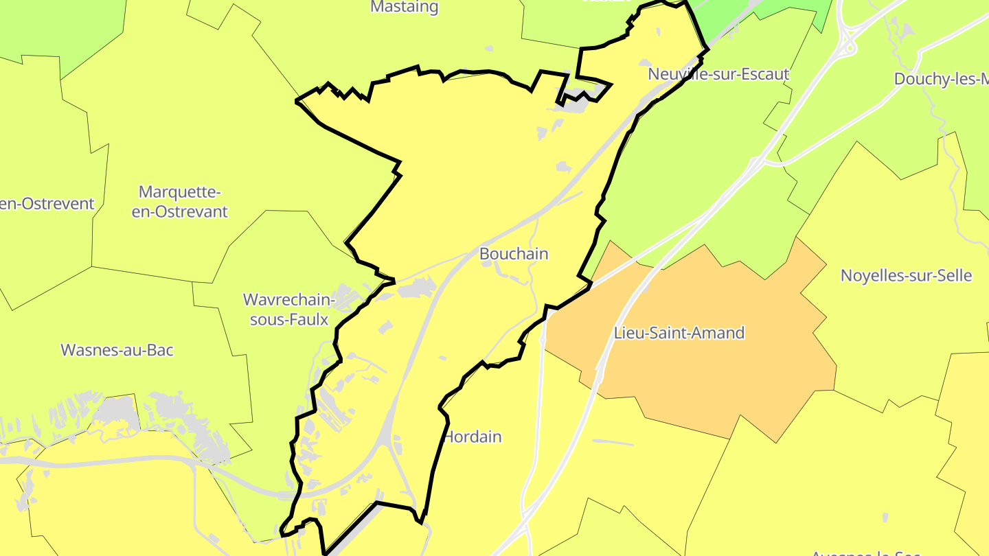 Carte des prix de l'immobilier Bouchain