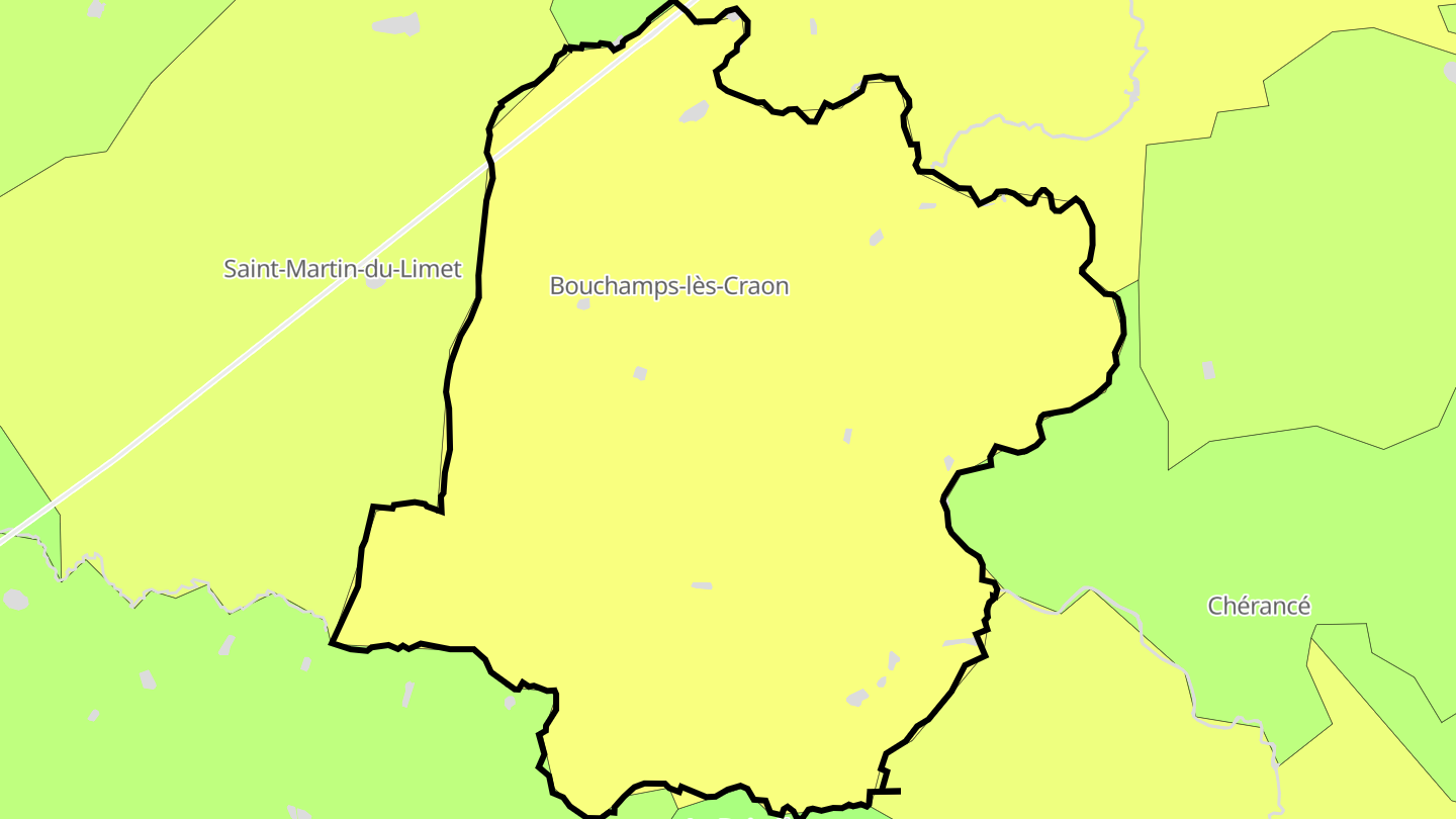 Carte des prix de l'immobilier Bouchamps-lès-Craon