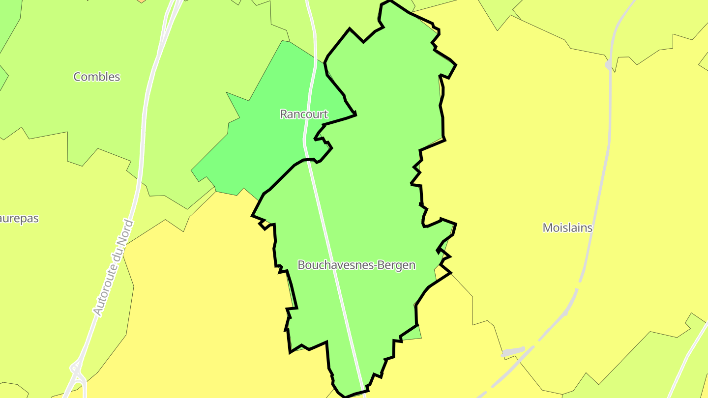 Carte des prix de l'immobilier Bouchavesnes-Bergen