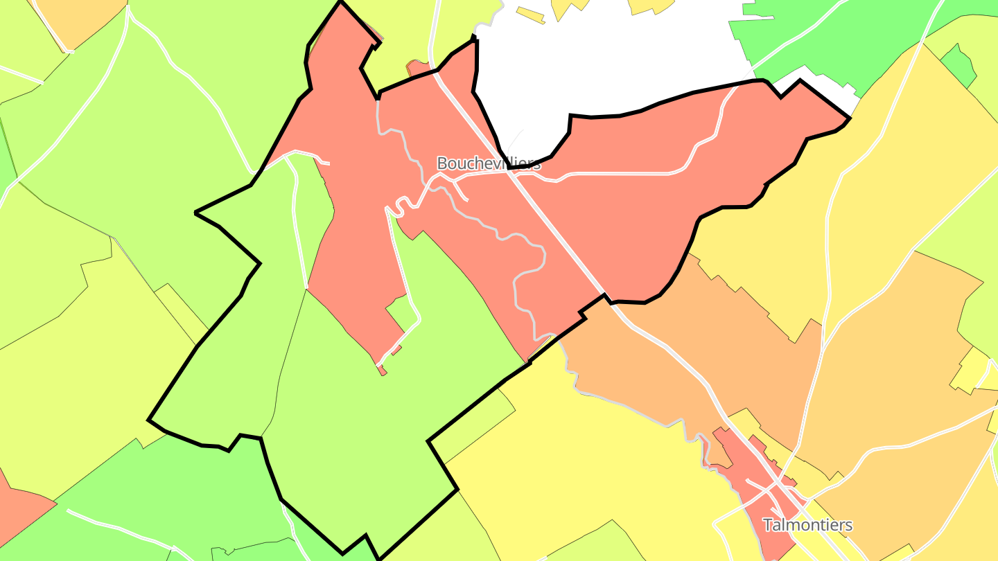 Carte des prix de l'immobilier Bouchevilliers
