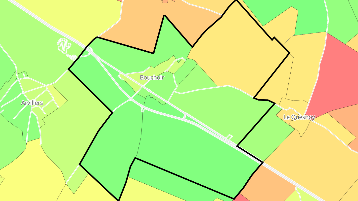 Carte des prix de l'immobilier Bouchoir