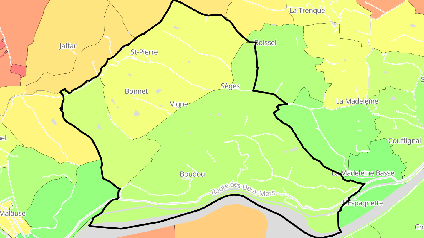 Carte des prix de l'immobilier Boudou