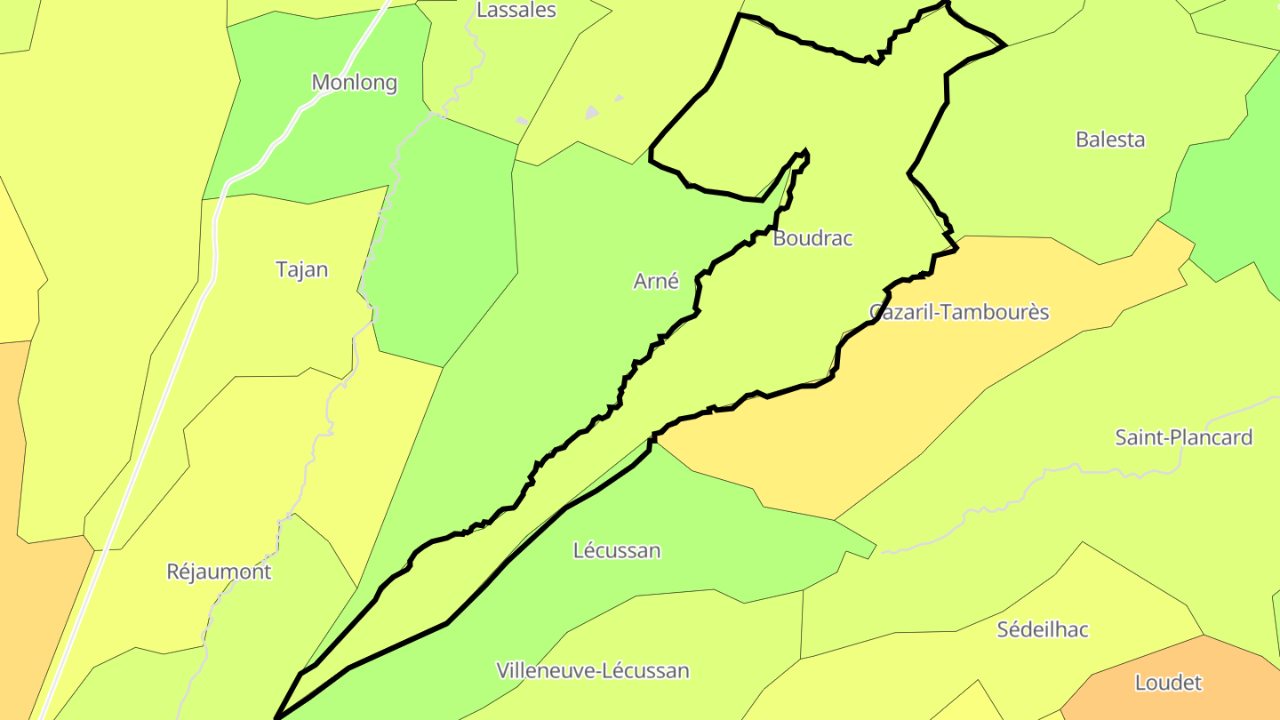 Carte des prix de l'immobilier Boudrac