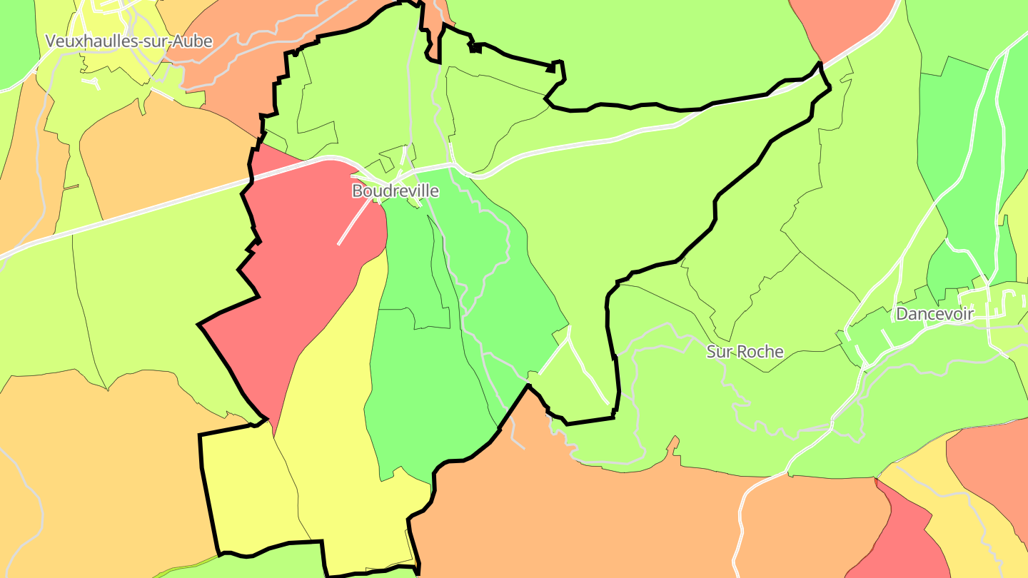 Carte des prix de l'immobilier Boudreville