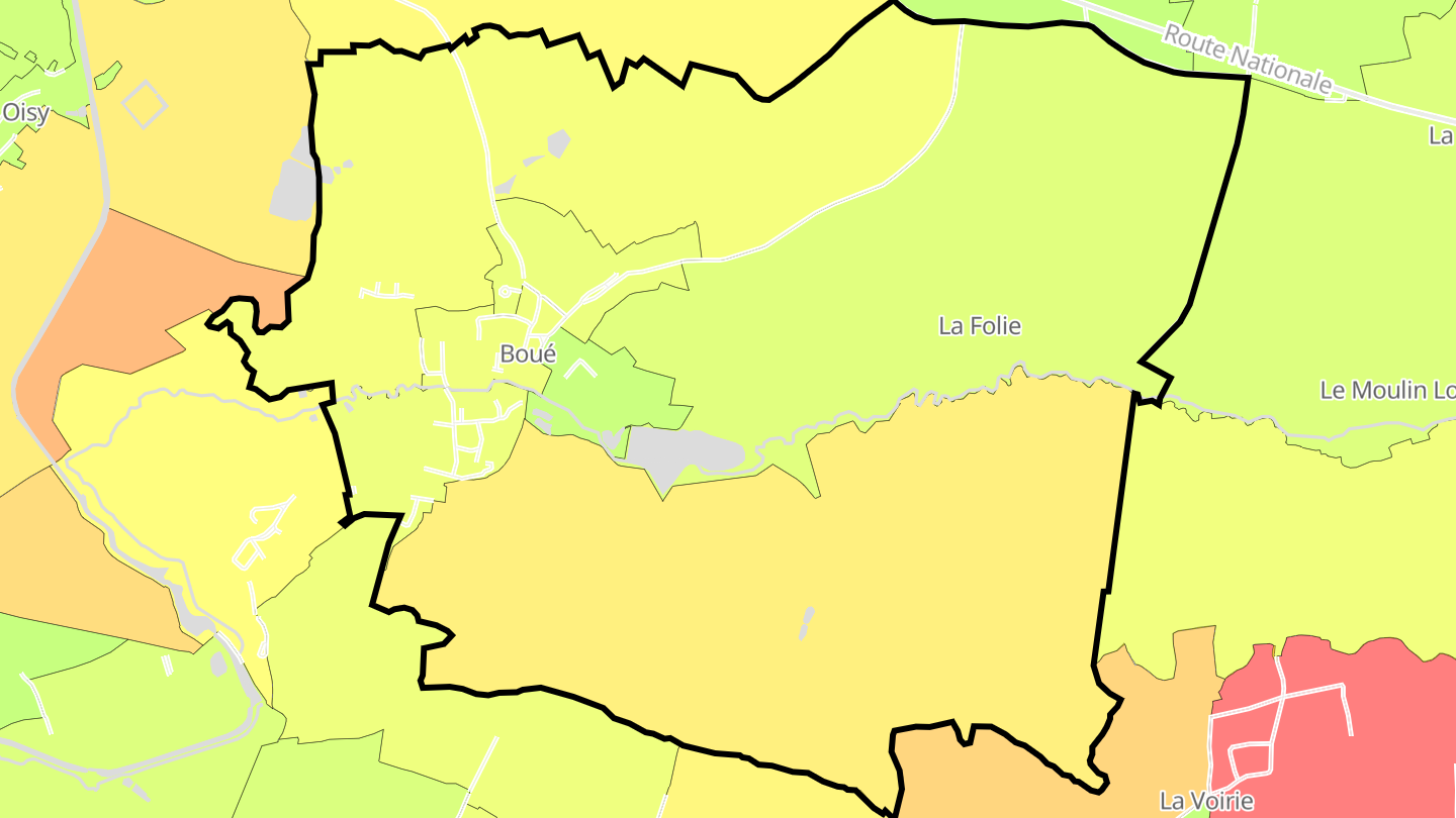 Carte des prix de l'immobilier Boué