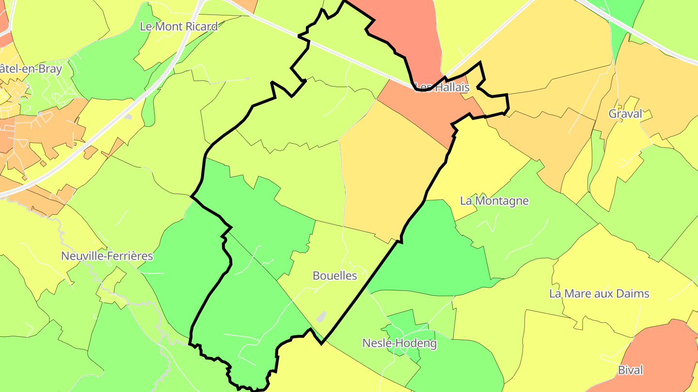 Carte des prix de l'immobilier Bouelles
