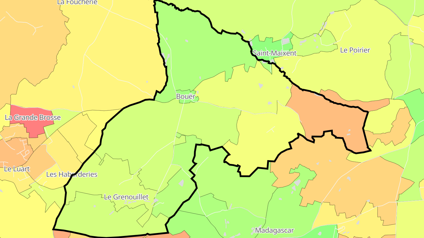 Carte des prix de l'immobilier Bouër