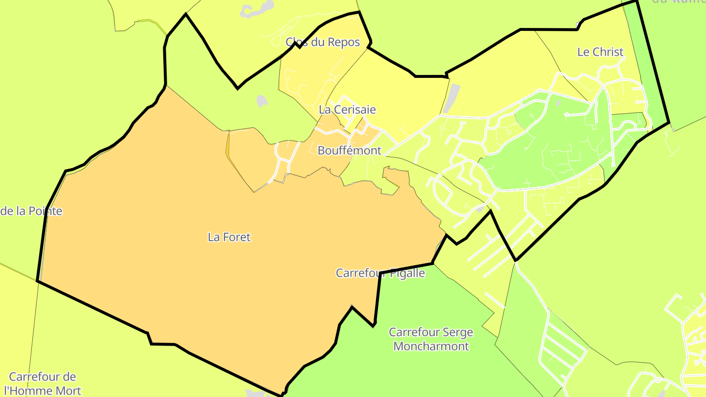 Carte des prix de l'immobilier Bouffémont