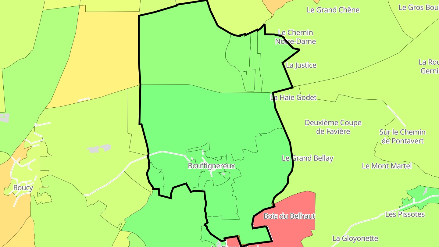 Carte des prix de l'immobilier Bouffignereux