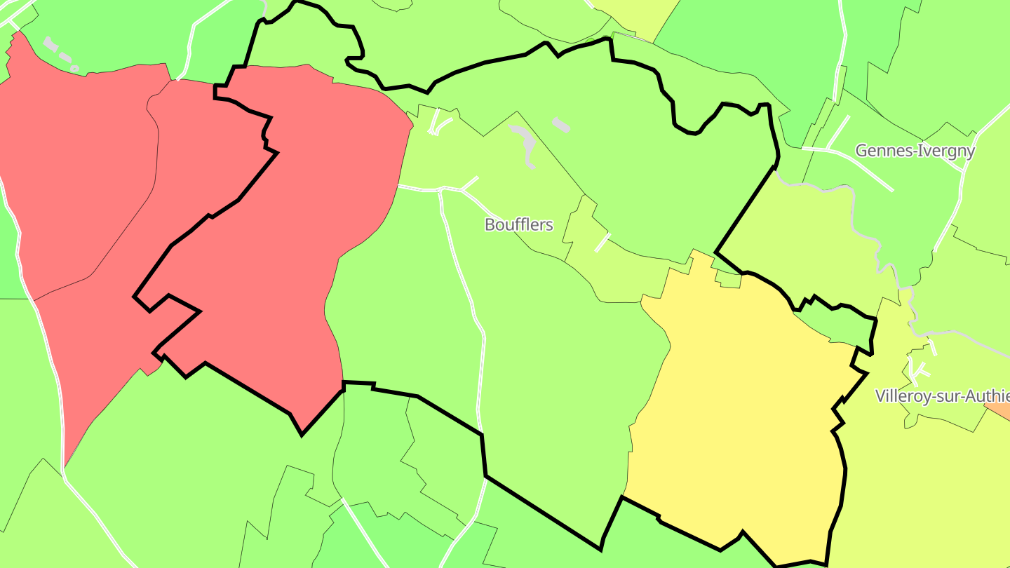 Carte des prix de l'immobilier Boufflers