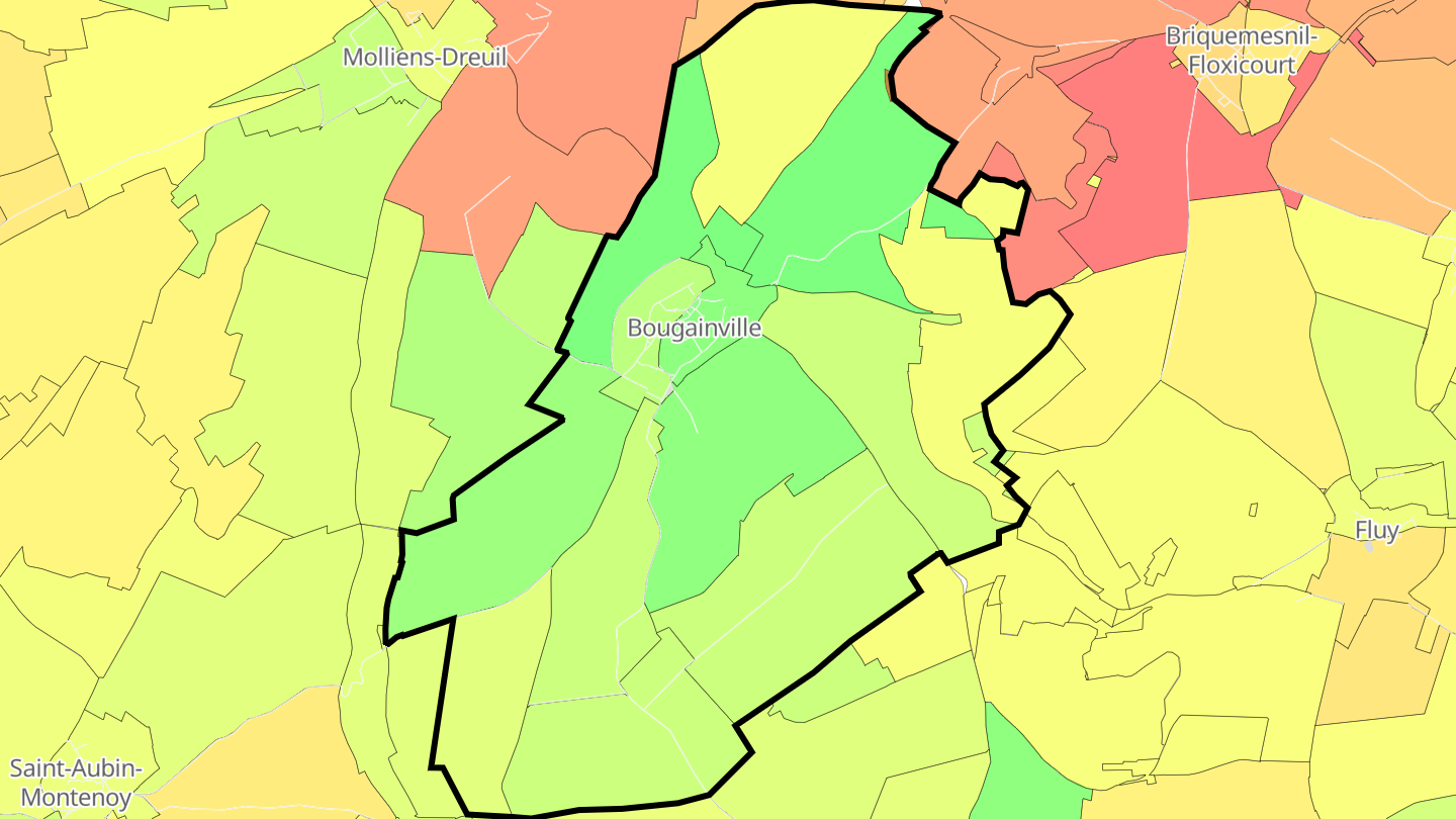 Carte des prix de l'immobilier Bougainville
