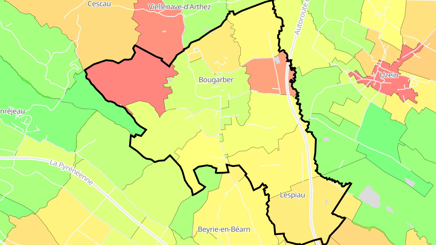 Carte des prix de l'immobilier Bougarber