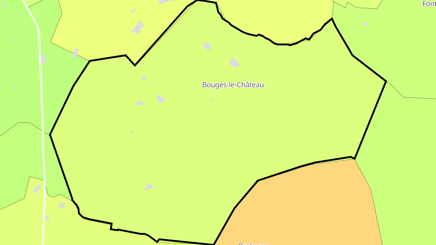 Carte des prix de l'immobilier Bouges-le-Château