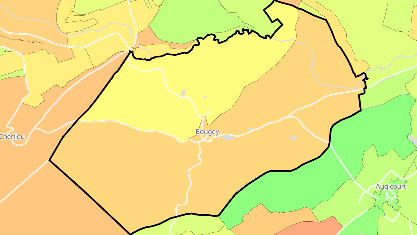 Carte des prix de l'immobilier Bougey