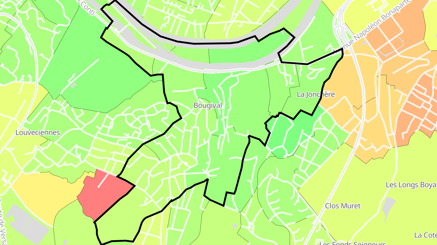 Carte des prix de l'immobilier Bougival