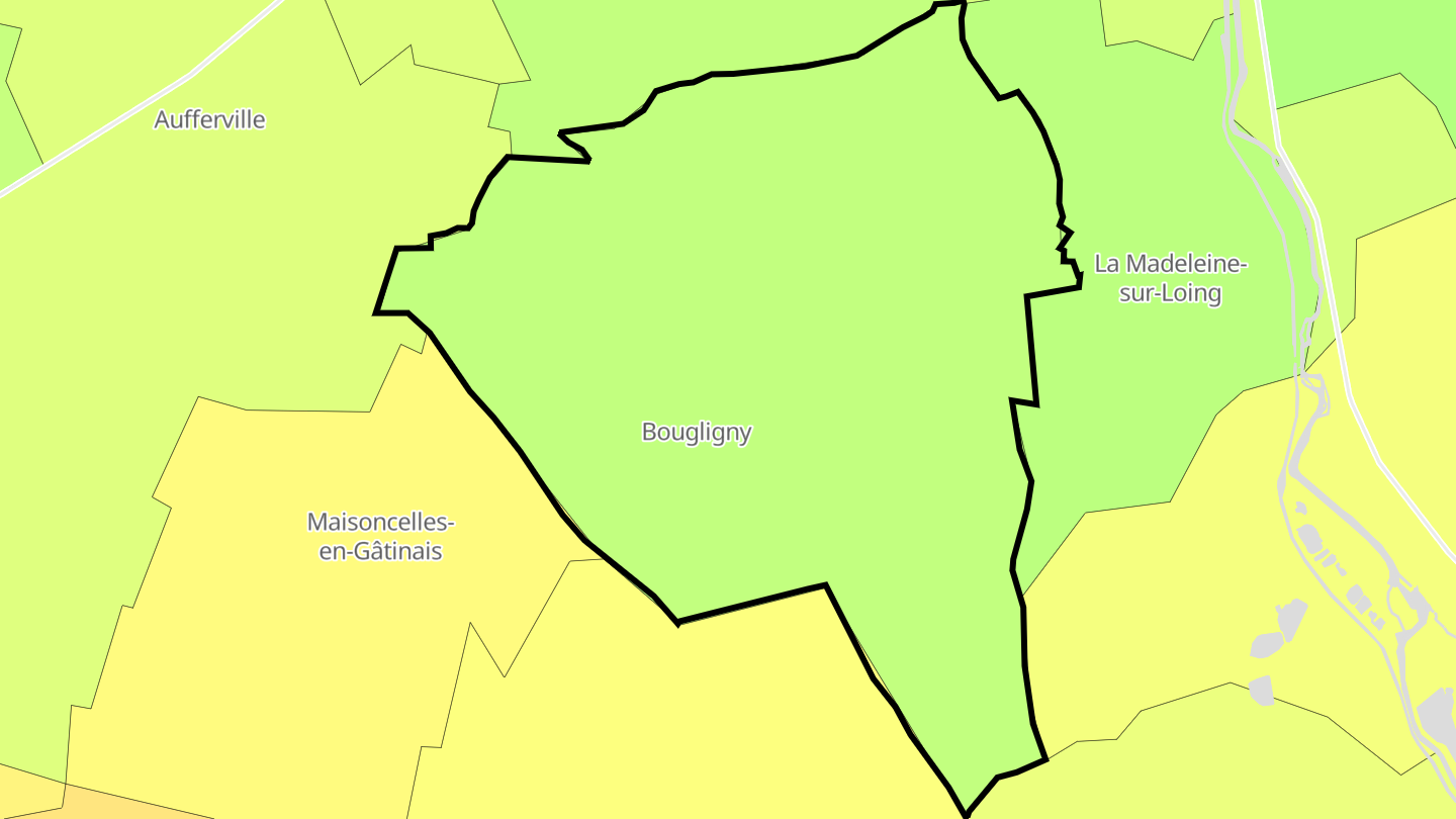 Carte des prix de l'immobilier Bougligny