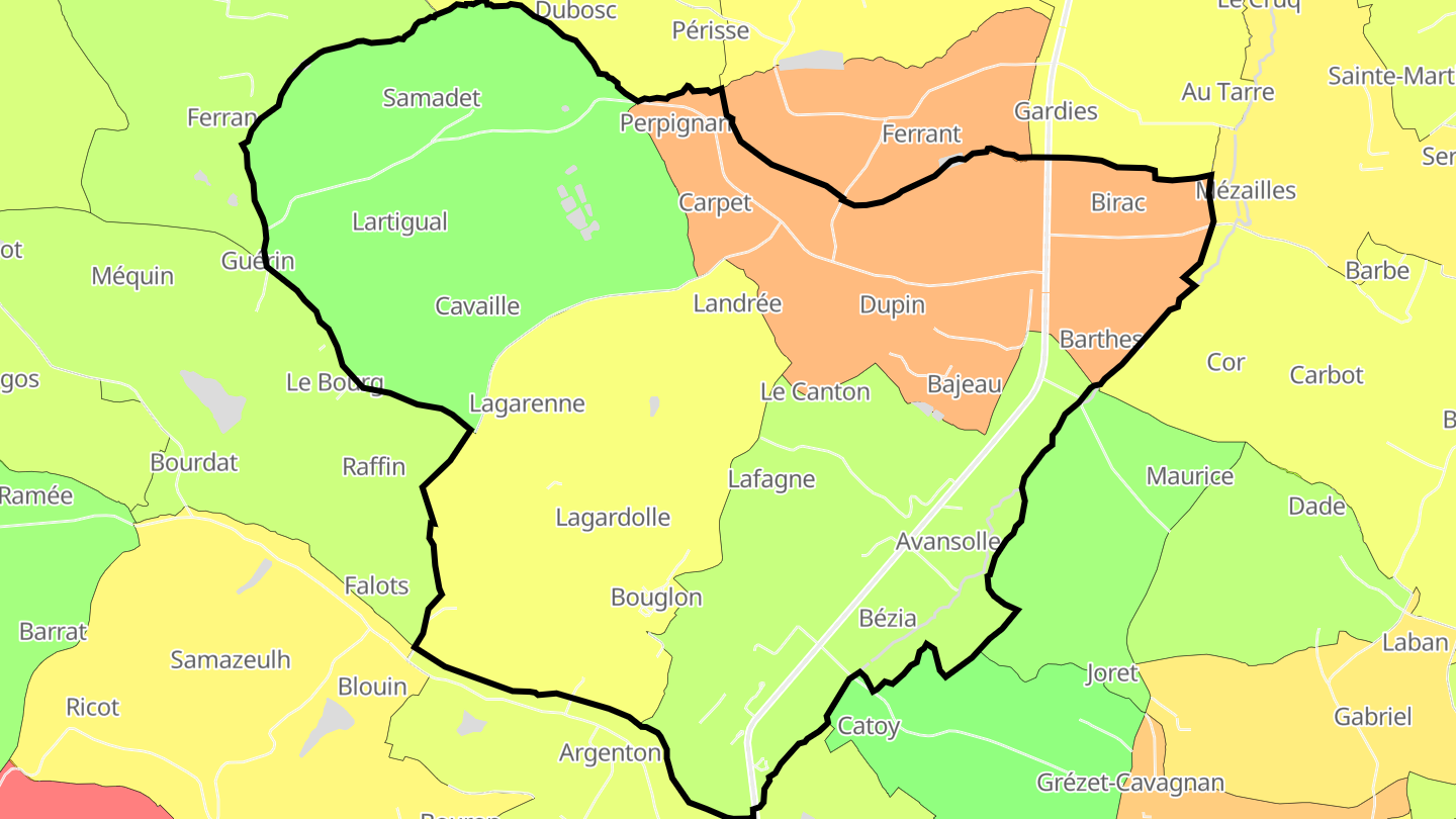 Carte des prix de l'immobilier Bouglon