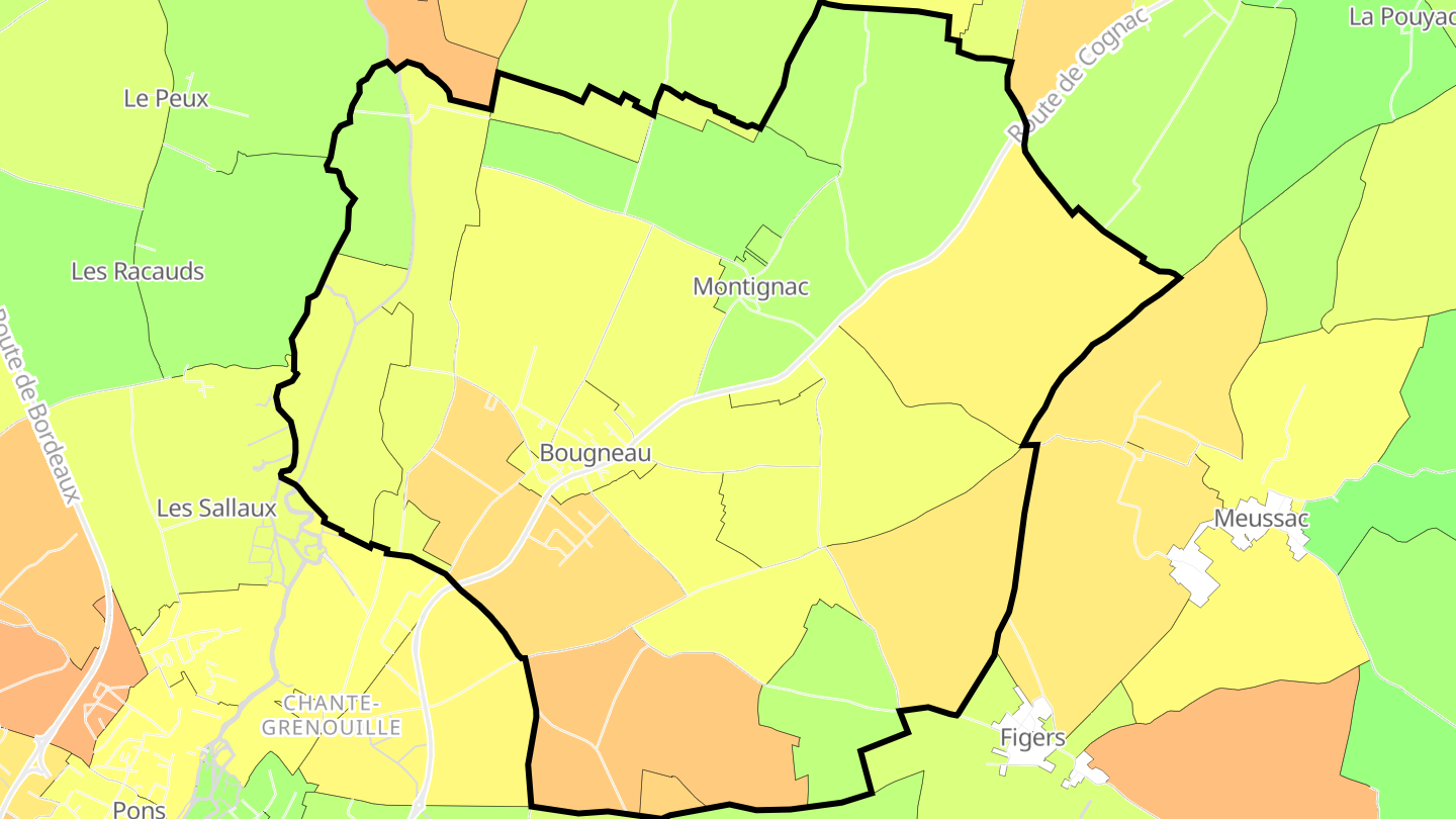Carte des prix de l'immobilier Bougneau