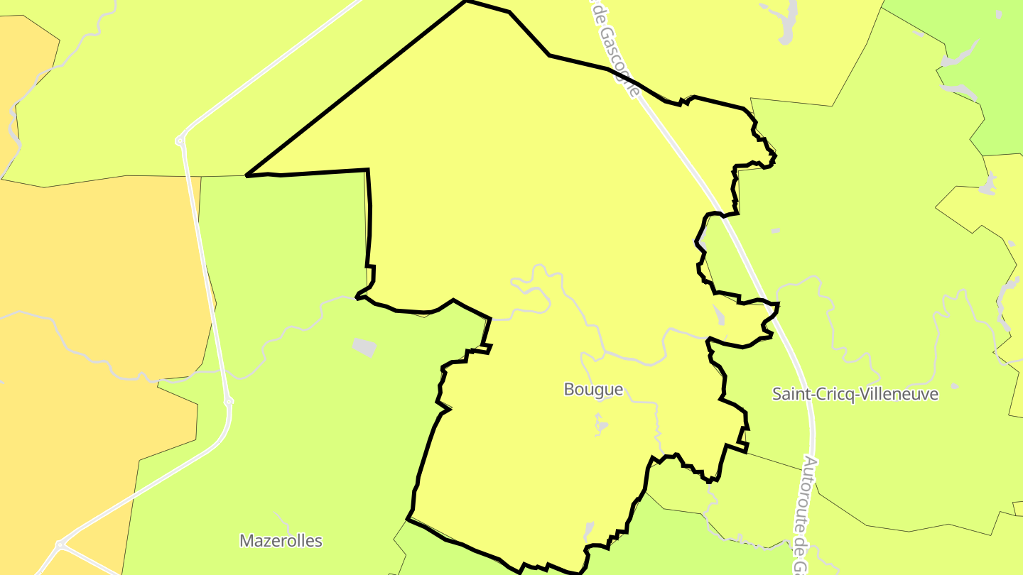 Carte des prix de l'immobilier Bougue