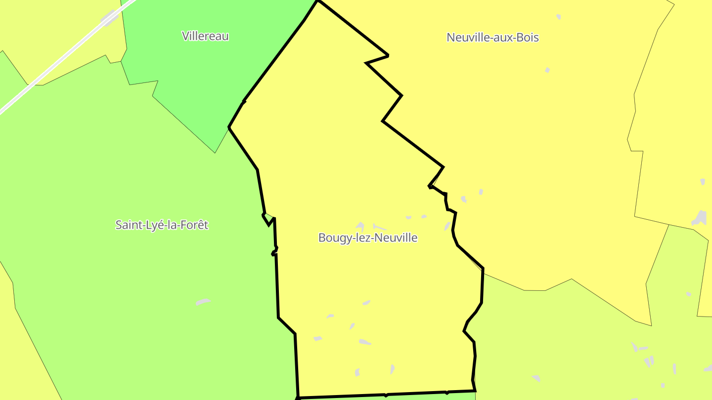 Carte des prix de l'immobilier Bougy-lez-Neuville