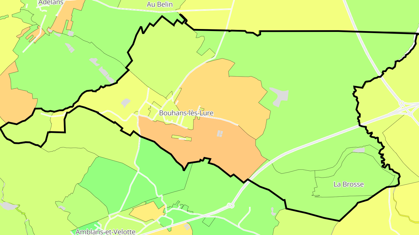Carte des prix de l'immobilier Bouhans-lès-Lure