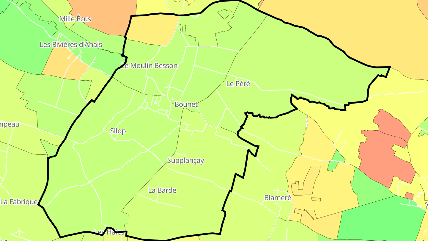 Carte des prix de l'immobilier Bouhet