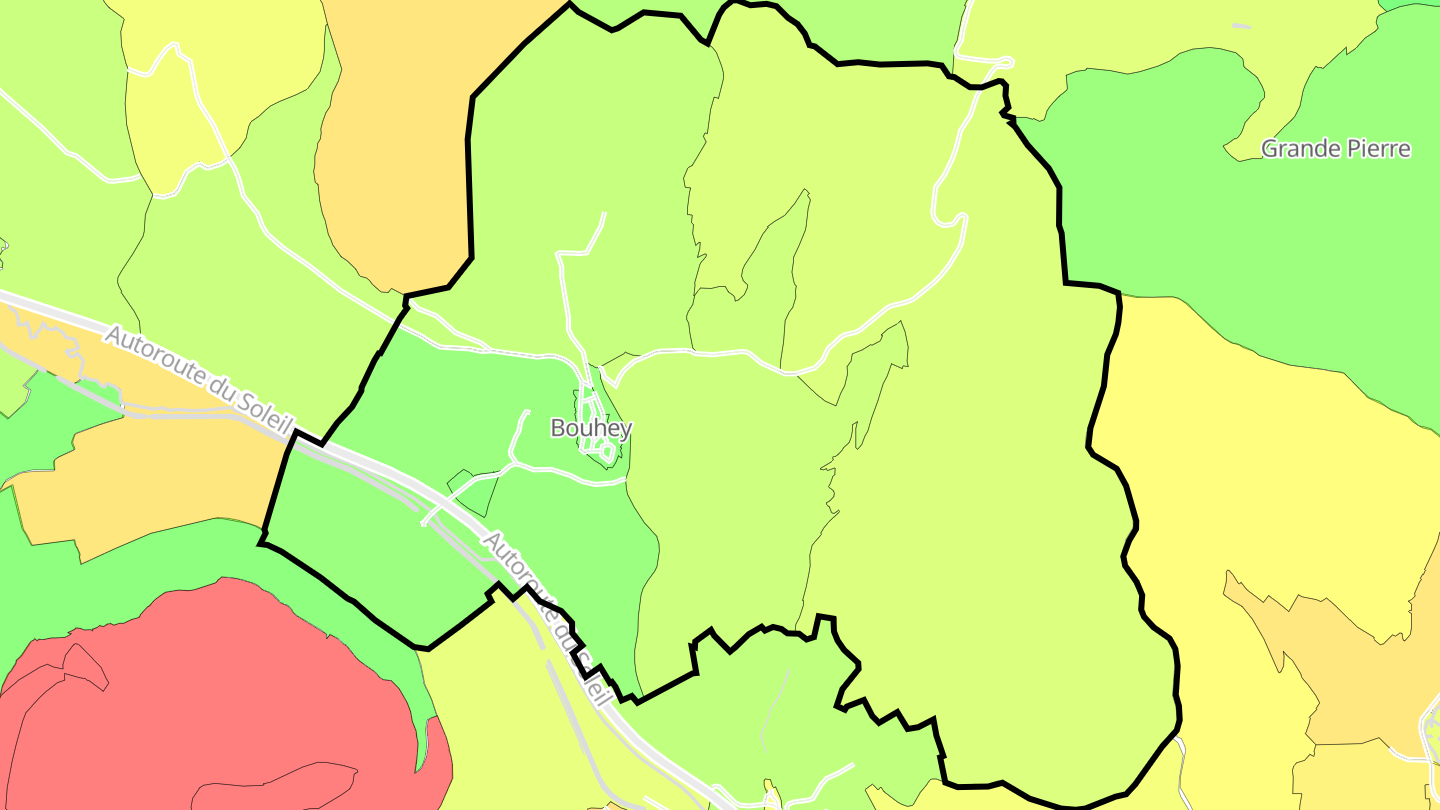 Carte des prix de l'immobilier Bouhey