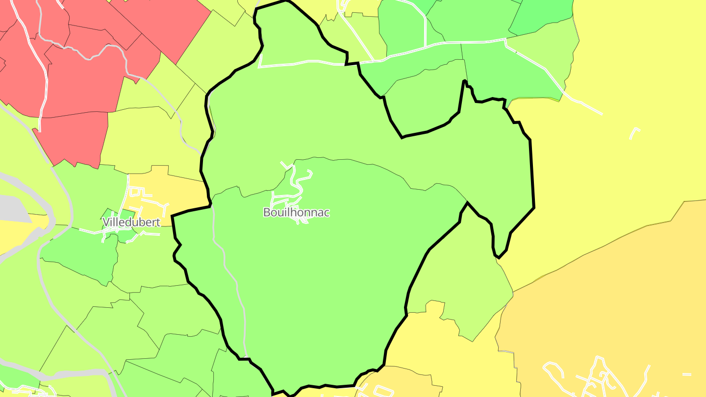 Carte des prix de l'immobilier Bouilhonnac