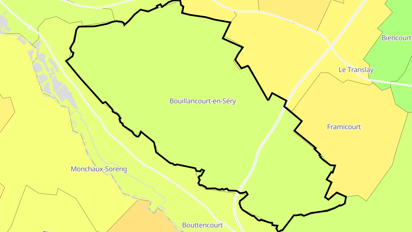 Carte des prix de l'immobilier Bouillancourt-en-Séry