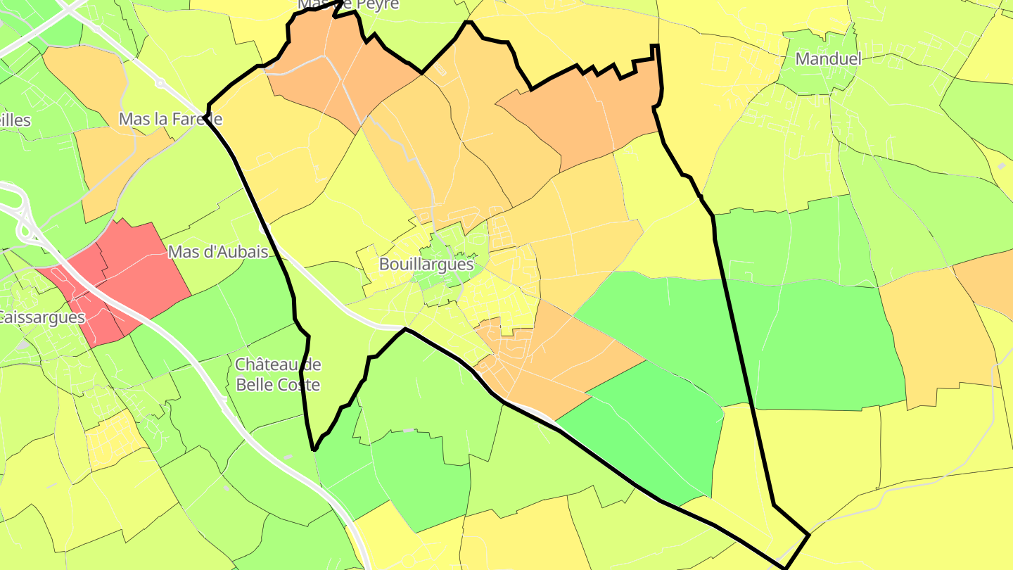 Carte des prix de l'immobilier Bouillargues