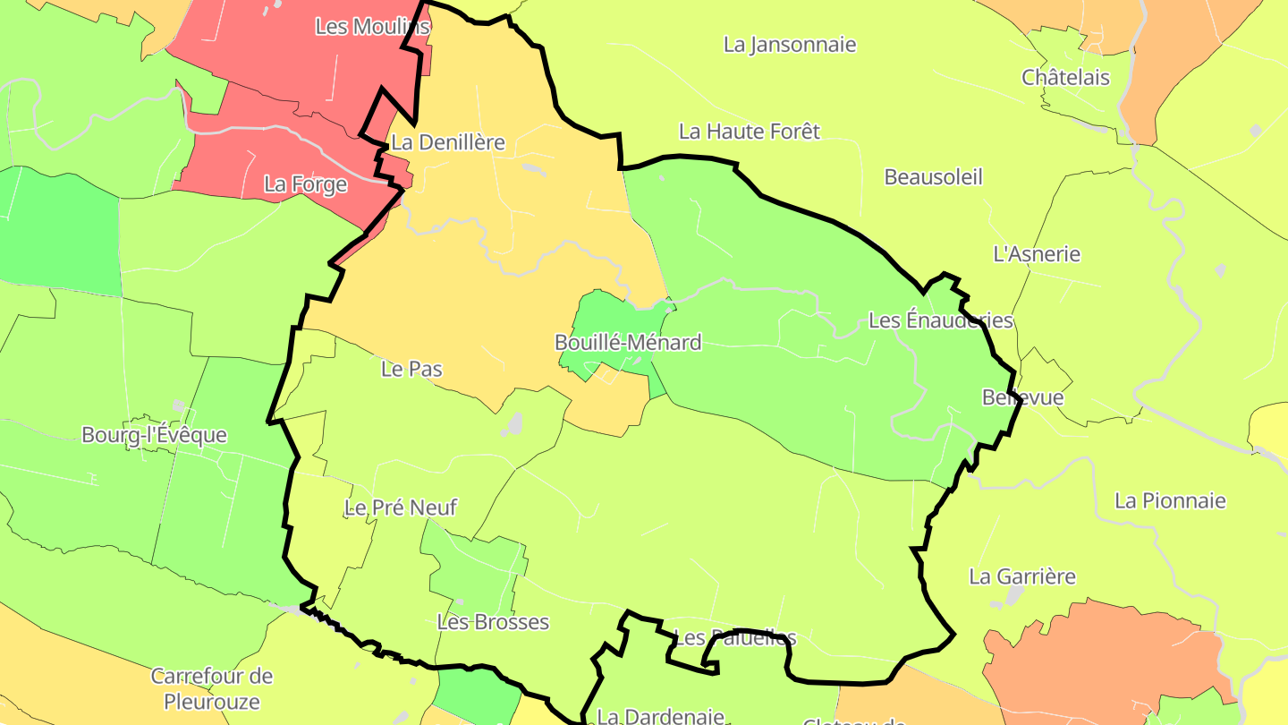 Carte des prix de l'immobilier Bouillé-Ménard