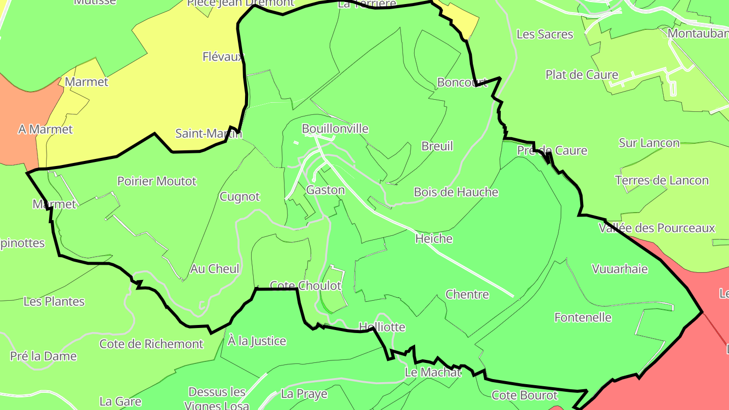 Carte des prix de l'immobilier Bouillonville
