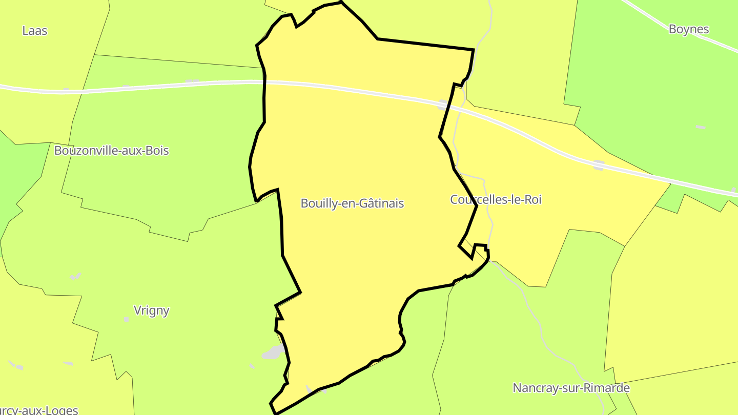 Carte des prix de l'immobilier Bouilly-en-Gâtinais