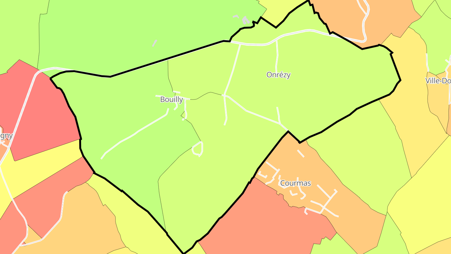 Carte des prix de l'immobilier Bouilly