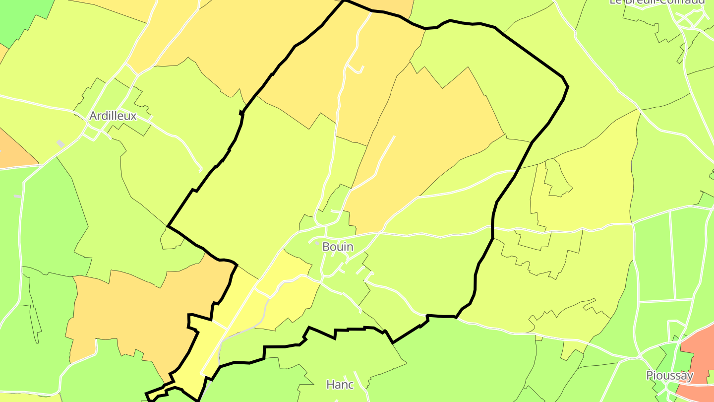 Carte des prix de l'immobilier Bouin