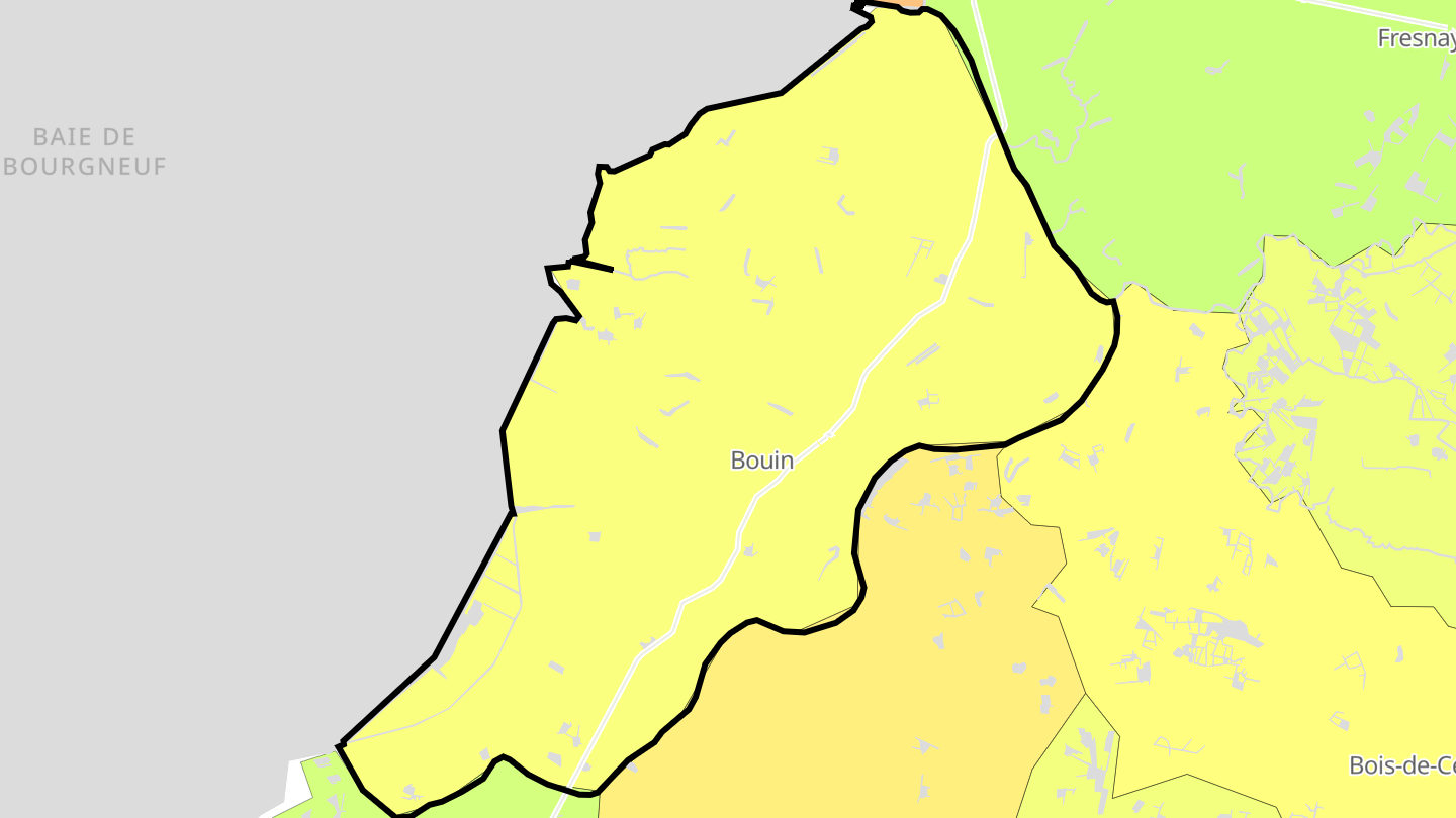 Carte des prix de l'immobilier Bouin