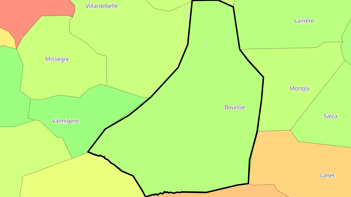 Carte des prix de l'immobilier Bouisse