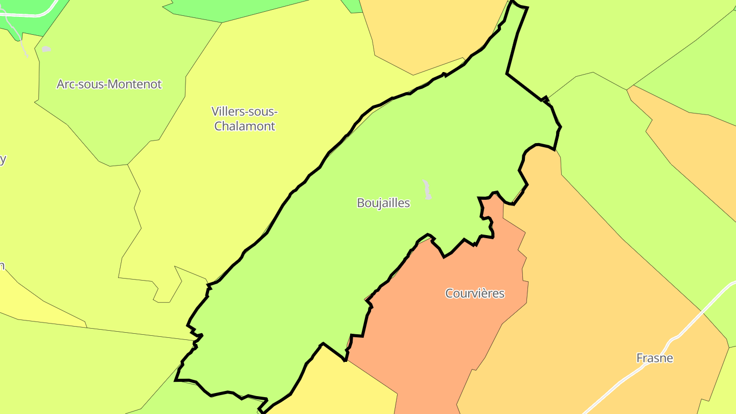 Carte des prix de l'immobilier Boujailles