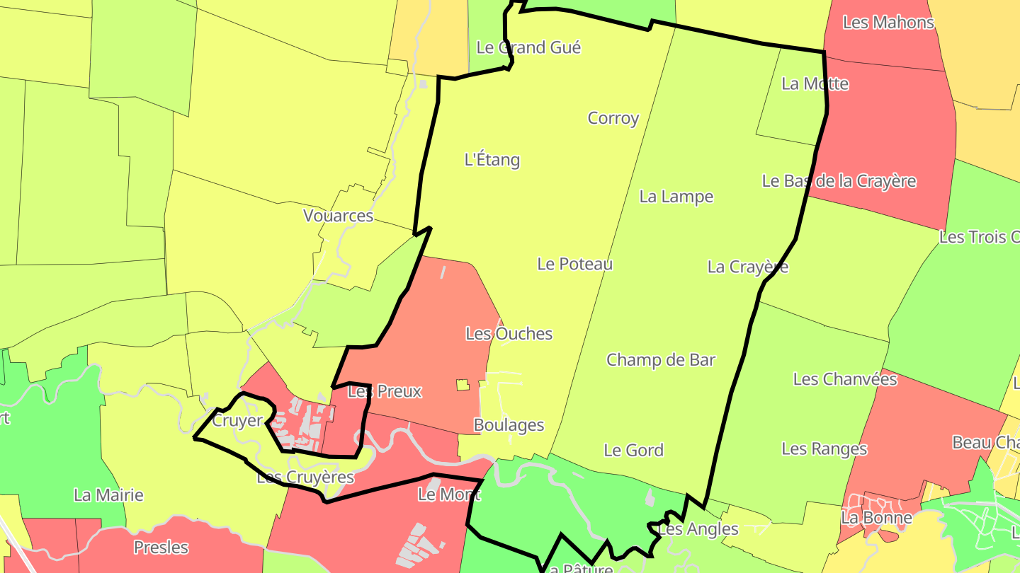 Carte des prix de l'immobilier Boulages