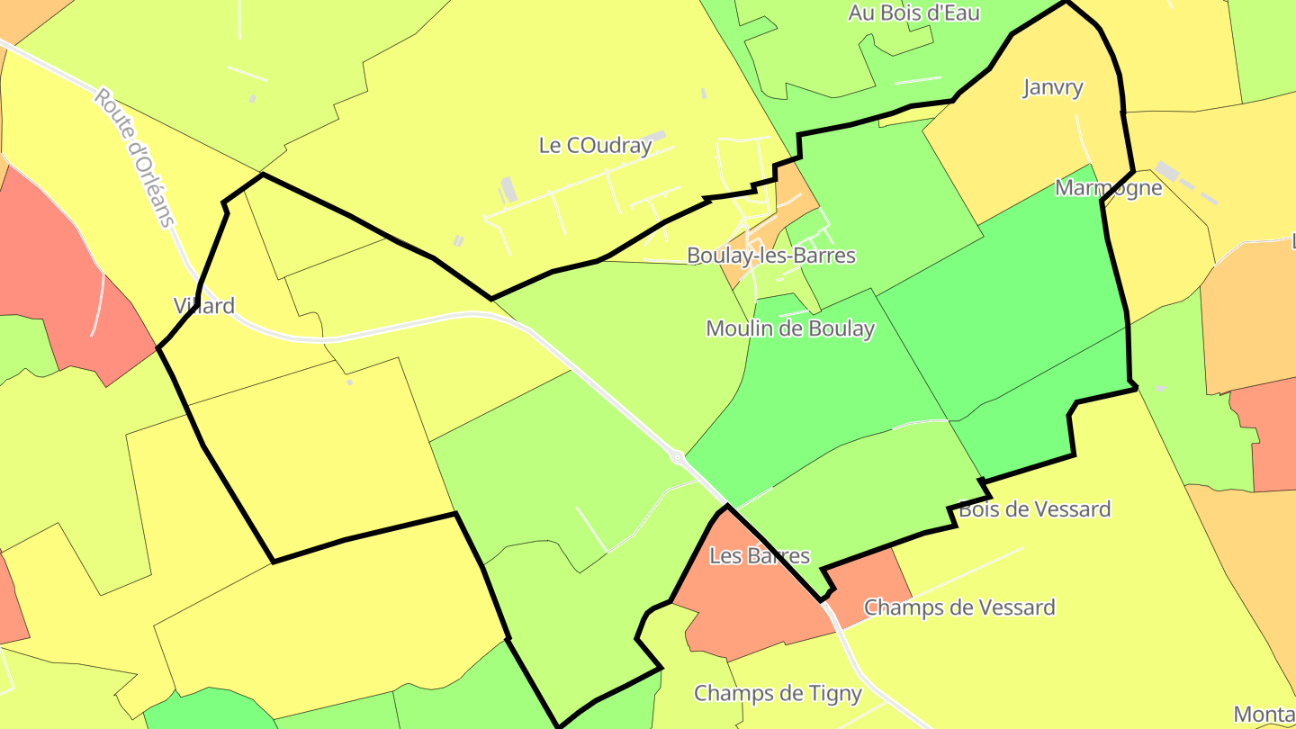Carte des prix de l'immobilier Boulay-les-Barres