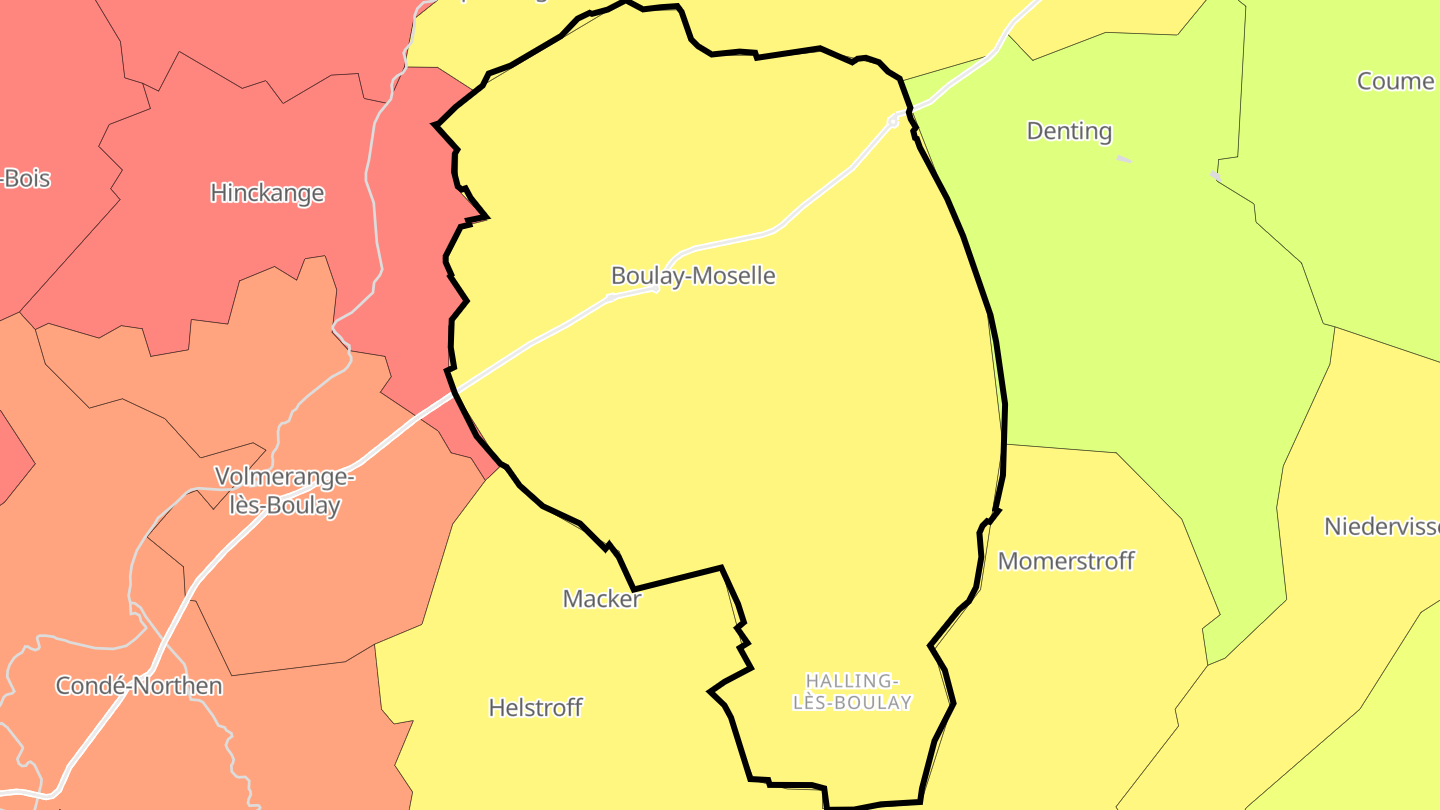 Carte des prix de l'immobilier Boulay-Moselle