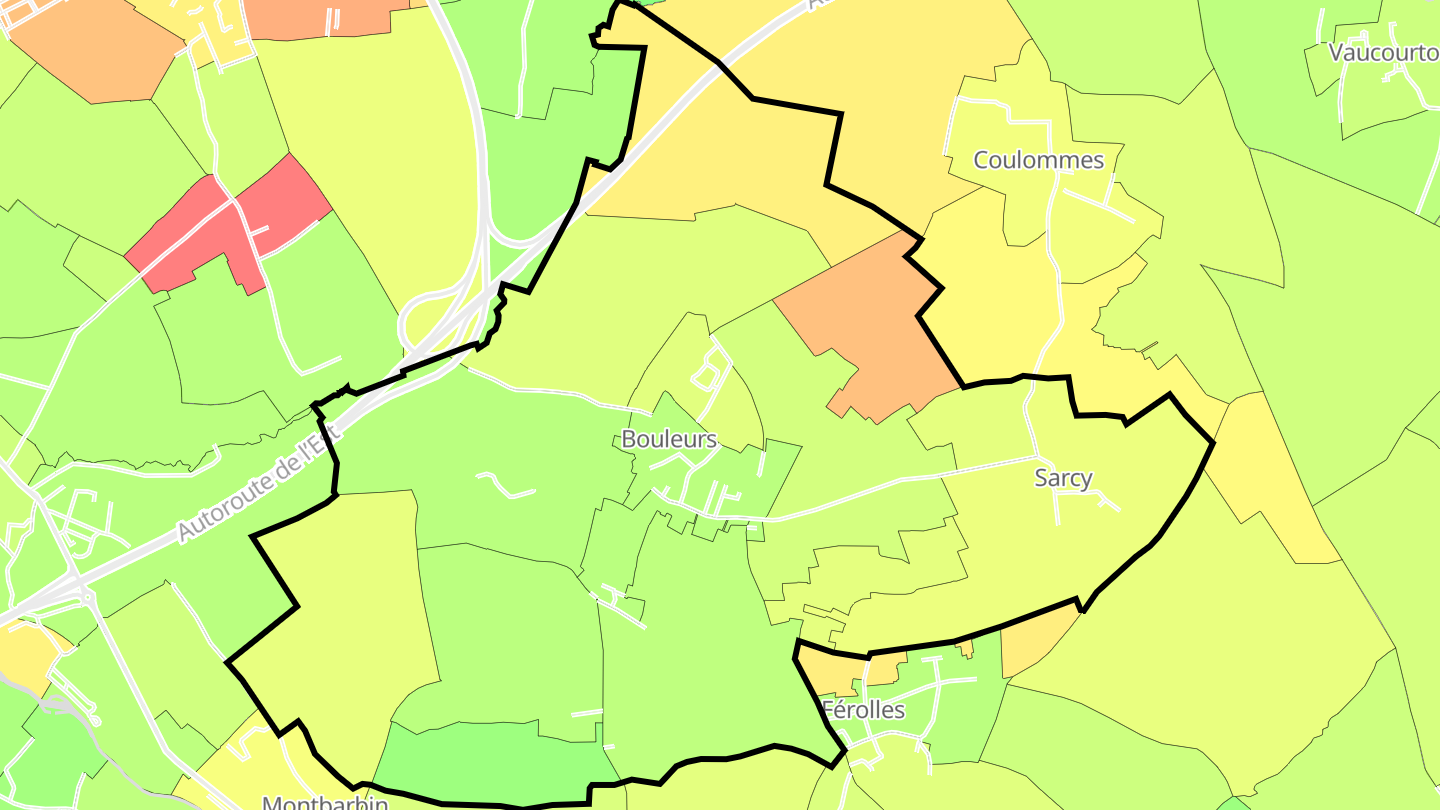 Carte des prix de l'immobilier Bouleurs