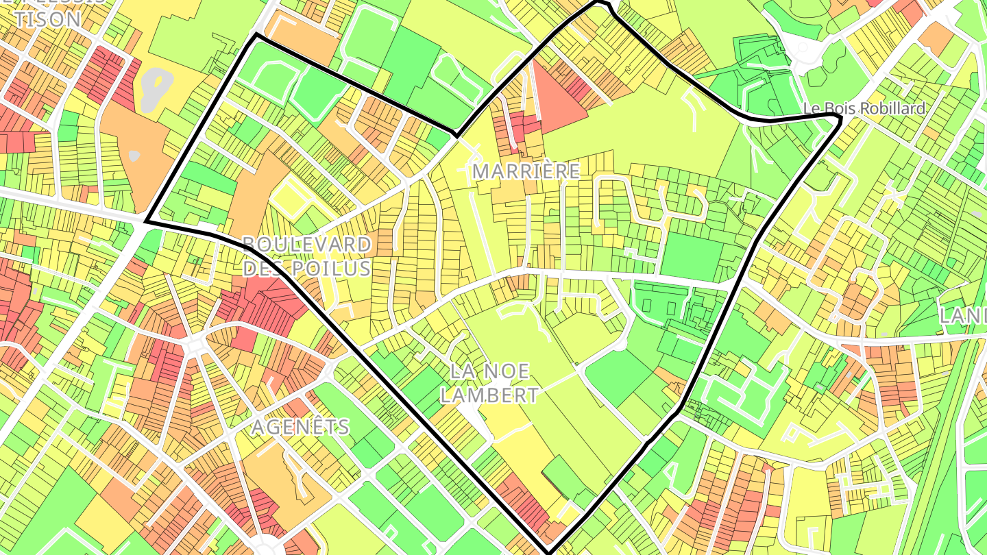 Carte des prix de l'immobilier Boulevard des Poilus