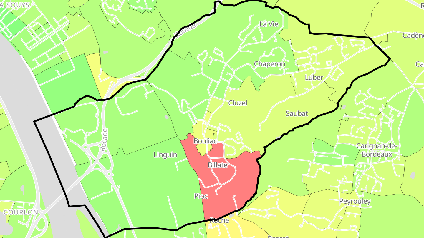 Carte des prix de l'immobilier Bouliac