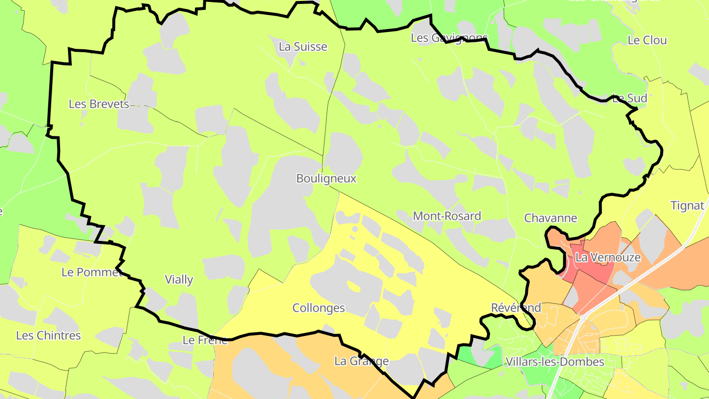 Carte des prix de l'immobilier Bouligneux
