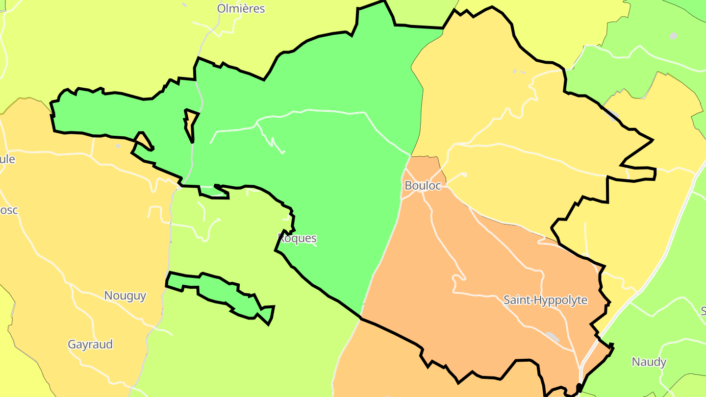 Carte des prix de l'immobilier Bouloc-en-Quercy